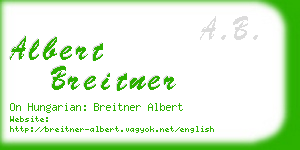 albert breitner business card